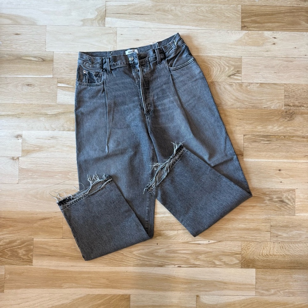 Agolde Men's Relaxed Distressed Black Jeans